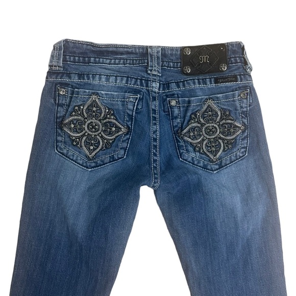 Miss Me Jeans Skinny Blue Embellished Cotton Y2K Vintage Casual Low Rise 27 - Picture 3 of 7